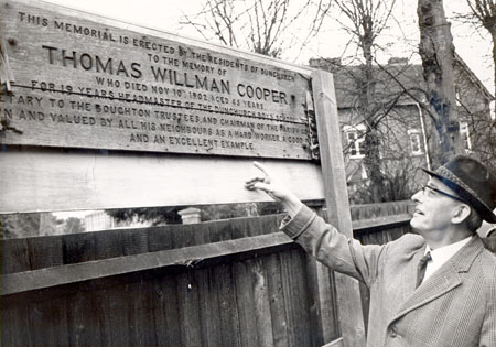 Memorial to T. W. COOPER